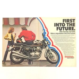 Vintage 1978 Honda CB750K Print Ad Motorcycle Collector Decor Promo Wall Art